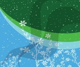 Blue Green Flowers Background vector