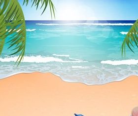 Hand drawn Beach black with white vector 03 free download