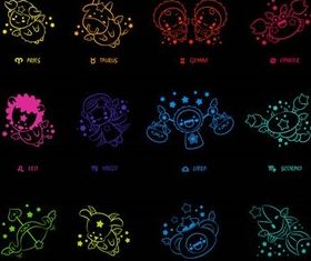 Color Zodiac Symbols vector