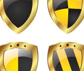 Metal Shields graphic vector set