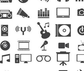 Medi Grey Icons vector