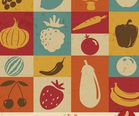 Food Retro Backgrounds art vector set