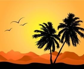 Tropical Landscape vector design
