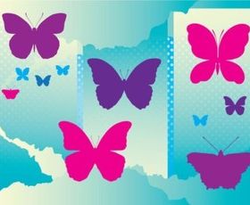 Free Butterflies Silhouettes vector