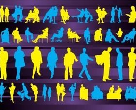 Business People Silhouettes vector