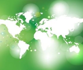 Green World Map vector
