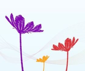 Sketchy Flowers design vectors