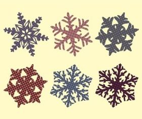 Fabric Snowflakes vector graphic