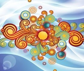 Colorful Spiral Swirls vectors graphic