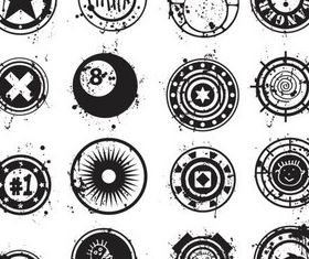 Grunge Style Symbols vectors graphic