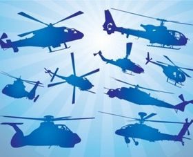 Helicopters vector