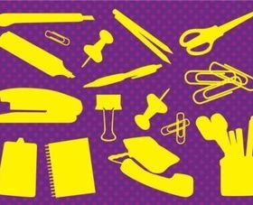 Office Supplies set vector
