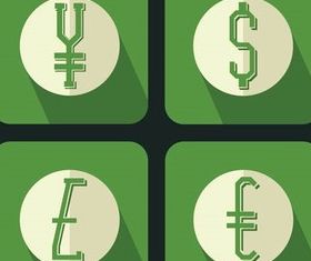 Money Flat Icons vectors material