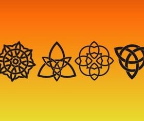 Abstract Flowers Icons vector material