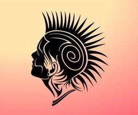 Mohawk Girl Design vector