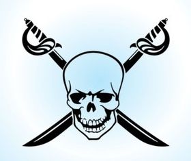 Skull Crossed Swords vector graphics
