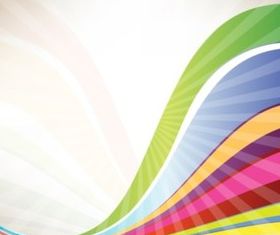 Rainbow Waves background set vector