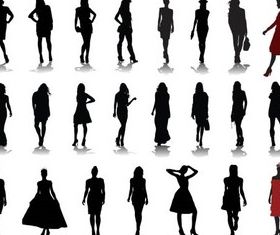 Silhouettes Girls 2 Illustration vector