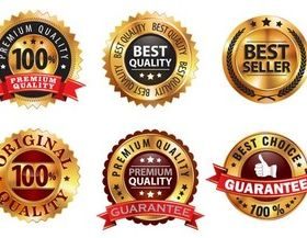 Golden Badge free set vector
