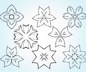 Flower Sketch set vector