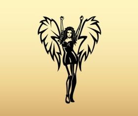 Winged Girl Art vector design