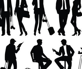 Traveling People Silhouettes art design vectors