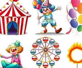 Circus Clowns free vector