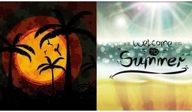 Summer Beach Backgrounds 4 vector