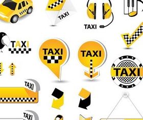 Shiny Taxi Symbols vectors graphics