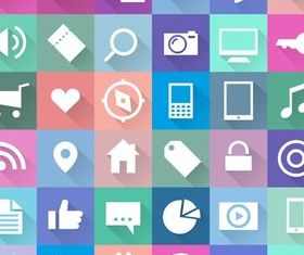 Flat Icons 8 Illustration vector