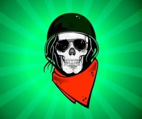 Rebel Skull set vector