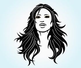 Long Haired Girl vectors