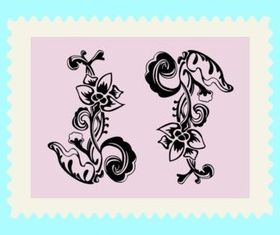 Black Flowers Elements vector