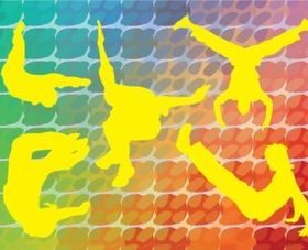 Acrobatic Silhouettes vectors graphics