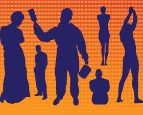 Free People Silhouette Graphics set vector