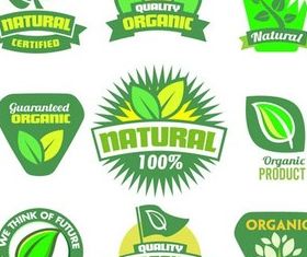 Nature Green Labels art vector