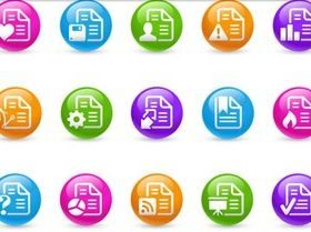 Color Round Icons set vector