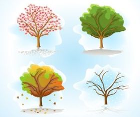 Various dead trees vector material set free download