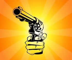 Pointing Gun set vector