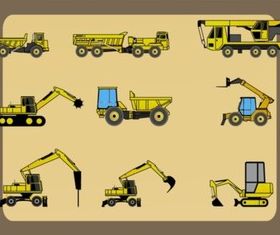 Heavy Construction Vehicles vector design
