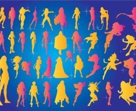 Superheroines Vectors
