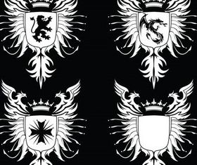 Stylish Heraldic Signs 2 set vector