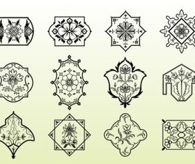 Floral Emblems set vector