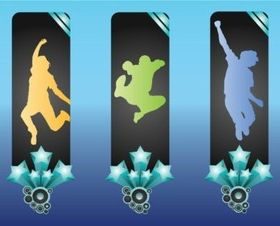 Active People Banners Illustration vector