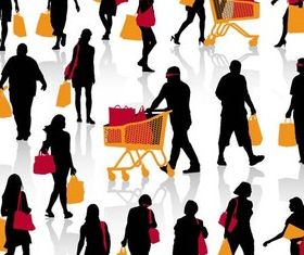 Silhouettes buyers free vector graphics