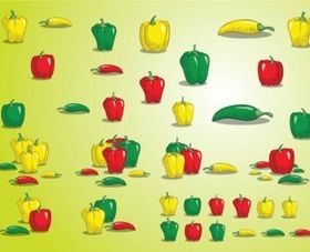 Peppers vector set
