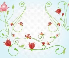 Red Flowers background vector