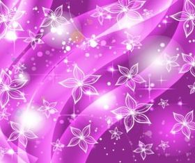 Purple Flowers Stars Background vectors graphics