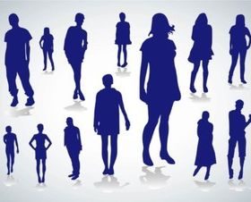 People Silhouettes design vectors