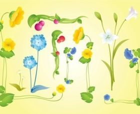 Beautiful Flowers Vectors